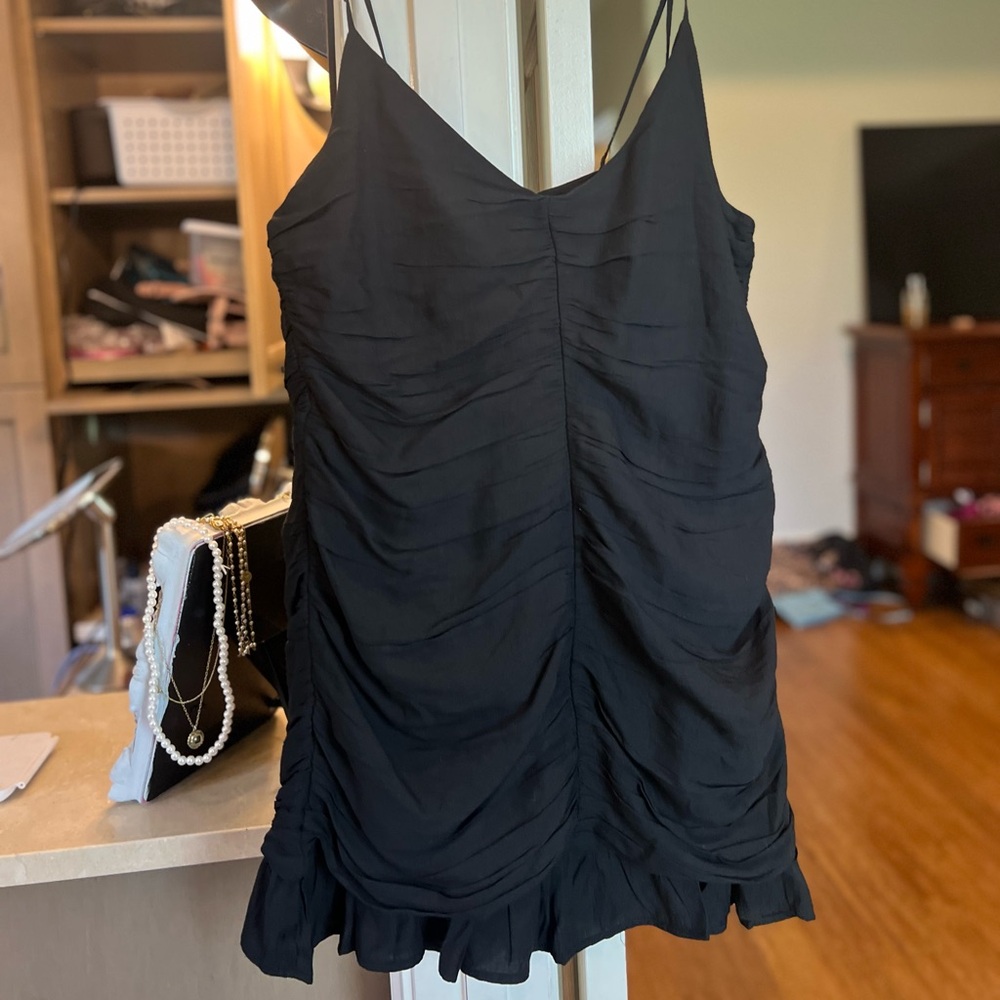 Elodie Black Ruched Dress